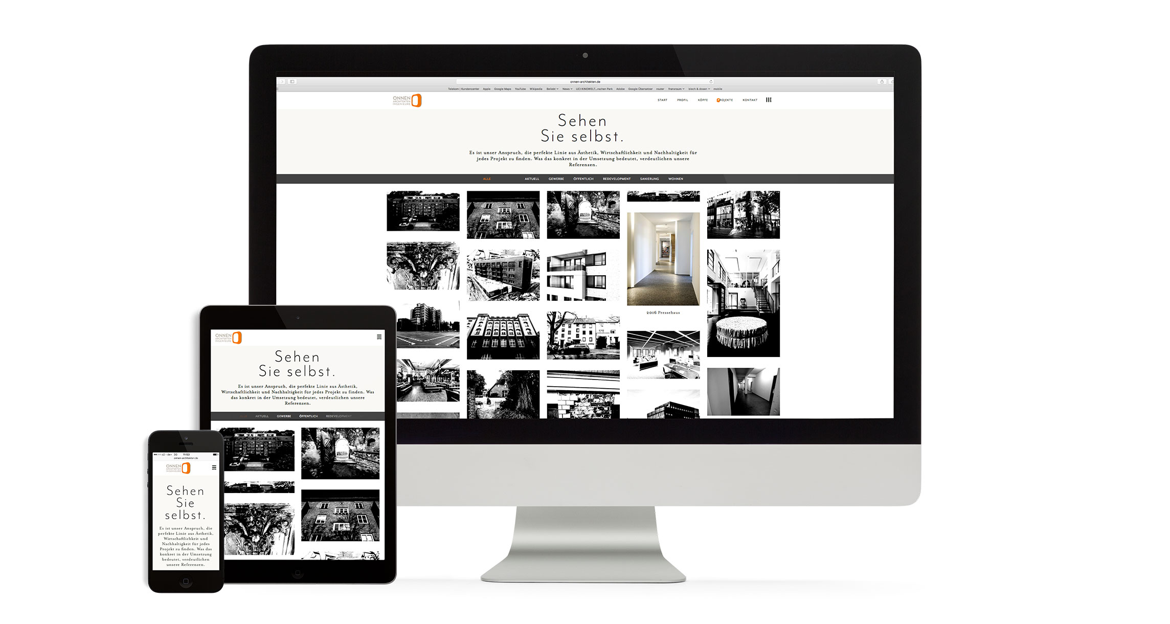 Responsive Webdesign für Onnen Architekten Hamburg